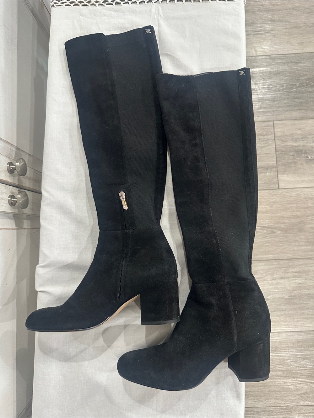 Size 7 Sam Edelman Black Over-the-Knee Suede Boots
